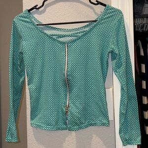 Blue and White Zipper Up love sleeve